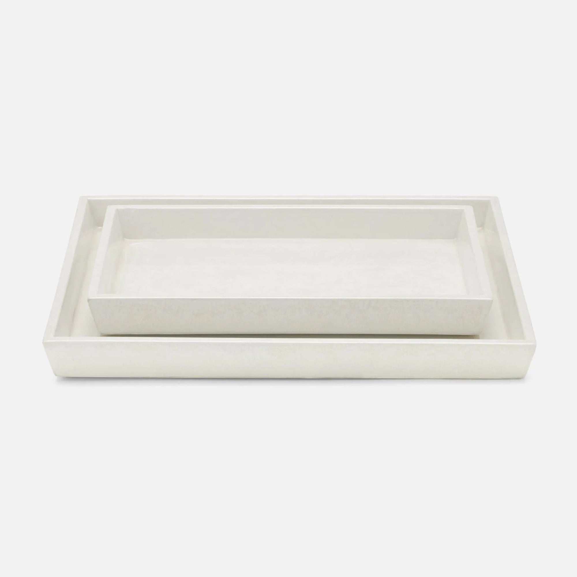 Pigeon and Poodle - PP004914 - Charlotte Trays - Charlotte - White Burl Resin