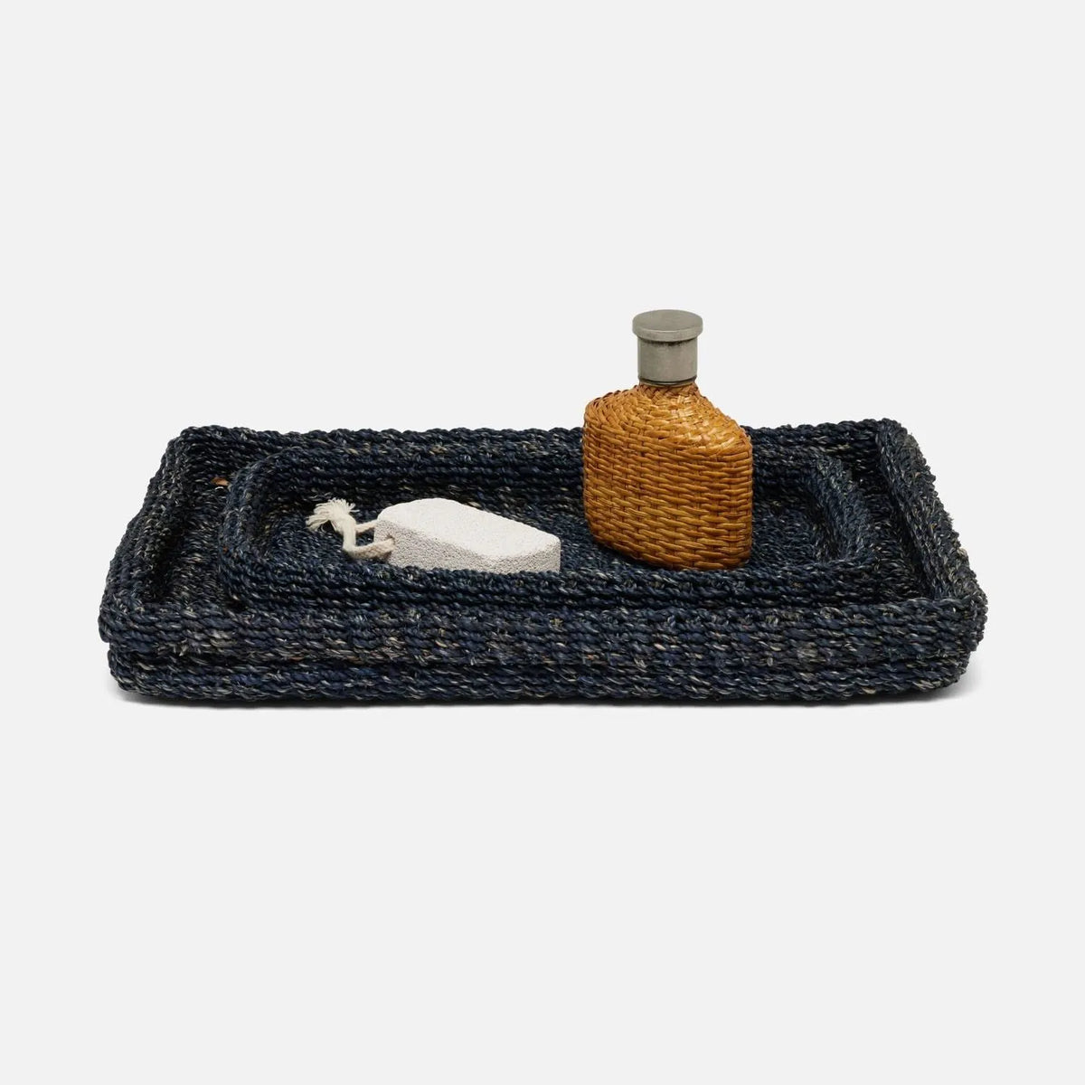 Pigeon and Poodle - PP000440 - Chelston Trays - Chelston - Indigo Blue Abaca Fiber