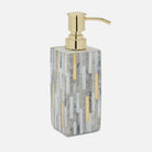 Pigeon and Poodle - PP006326 - Cortona Soap Pump - Cortona - Gray Shell/Brass Brass Mix