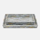 Pigeon and Poodle PP006314 Cortona Trays in Gray Shell/Brass Brass Mix