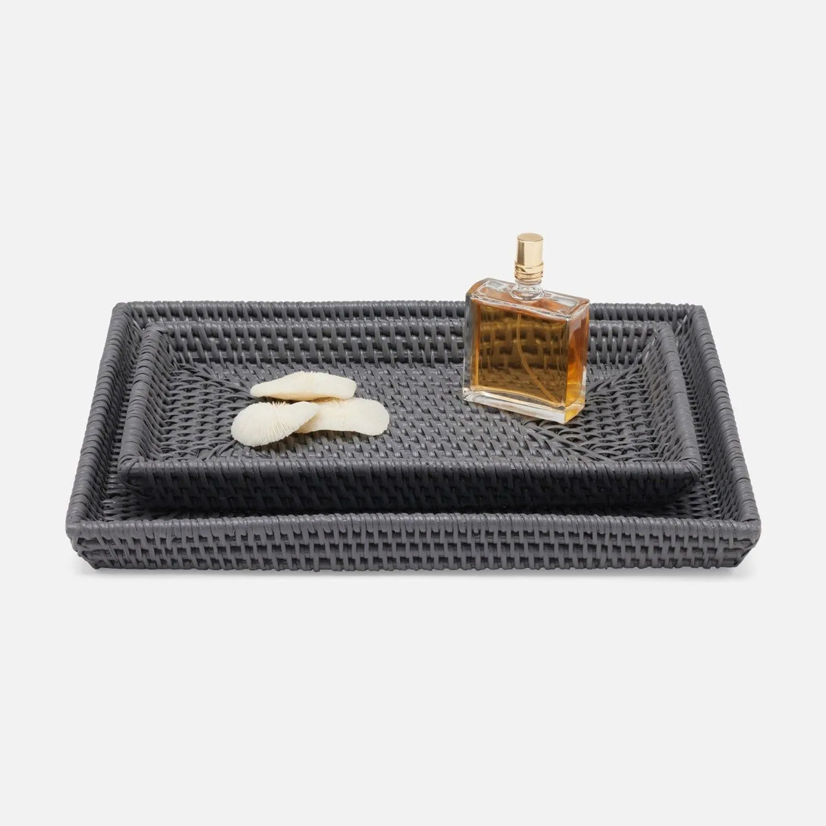 Pigeon and Poodle - PP006710 - Dalton Trays - Dalton - Dark Gray Rattan