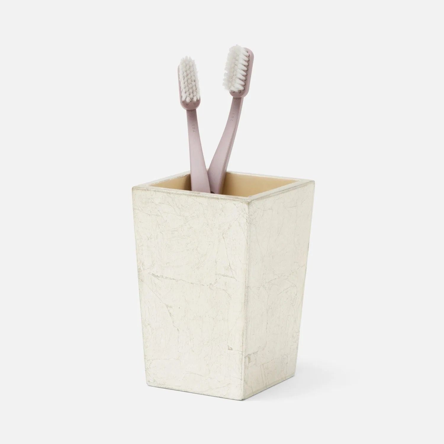 Pigeon and Poodle PP007261 Davos Brush Holder in Champagne Gold Silver Leaf