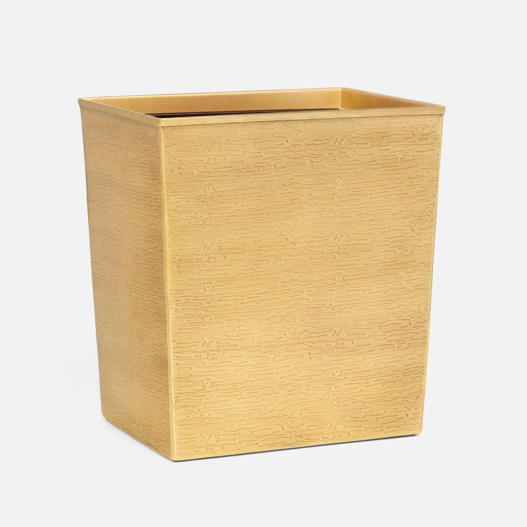 Pigeon and Poodle - PP003962 - Elgin Wastebasket - Elgin - Antique Brass Wavy Etched Stainless Steel