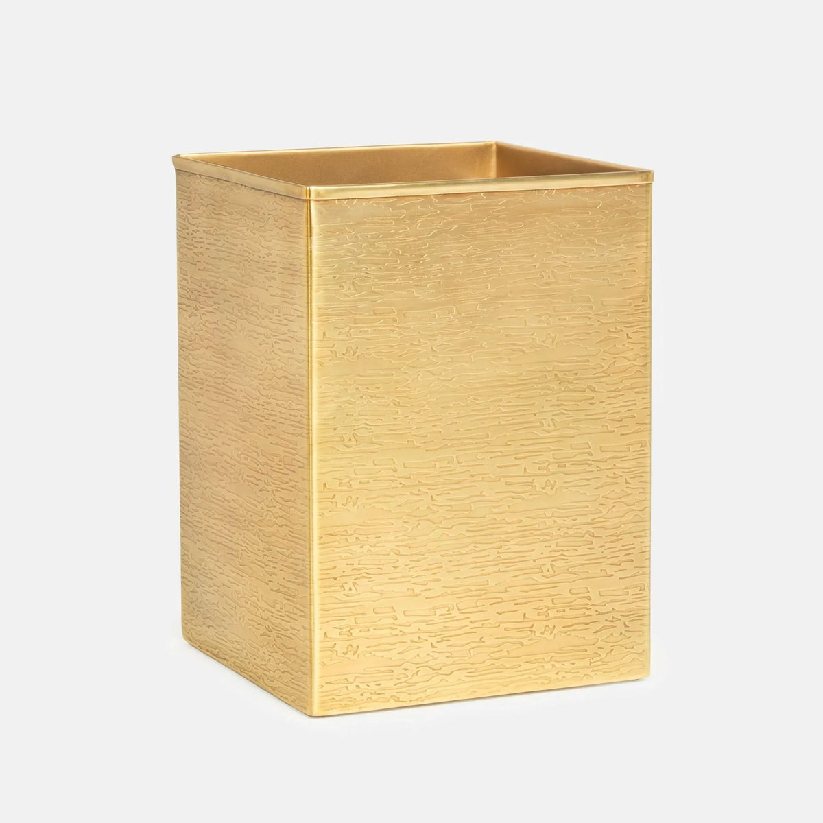 Pigeon and Poodle - PP003962 - Elgin Wastebasket - Elgin - Antique Brass Wavy Etched Stainless Steel