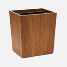 Pigeon and Poodle PP004587 Harper Wastebasket (Rectangular) in Dark Teak Veneer with Faux Bone