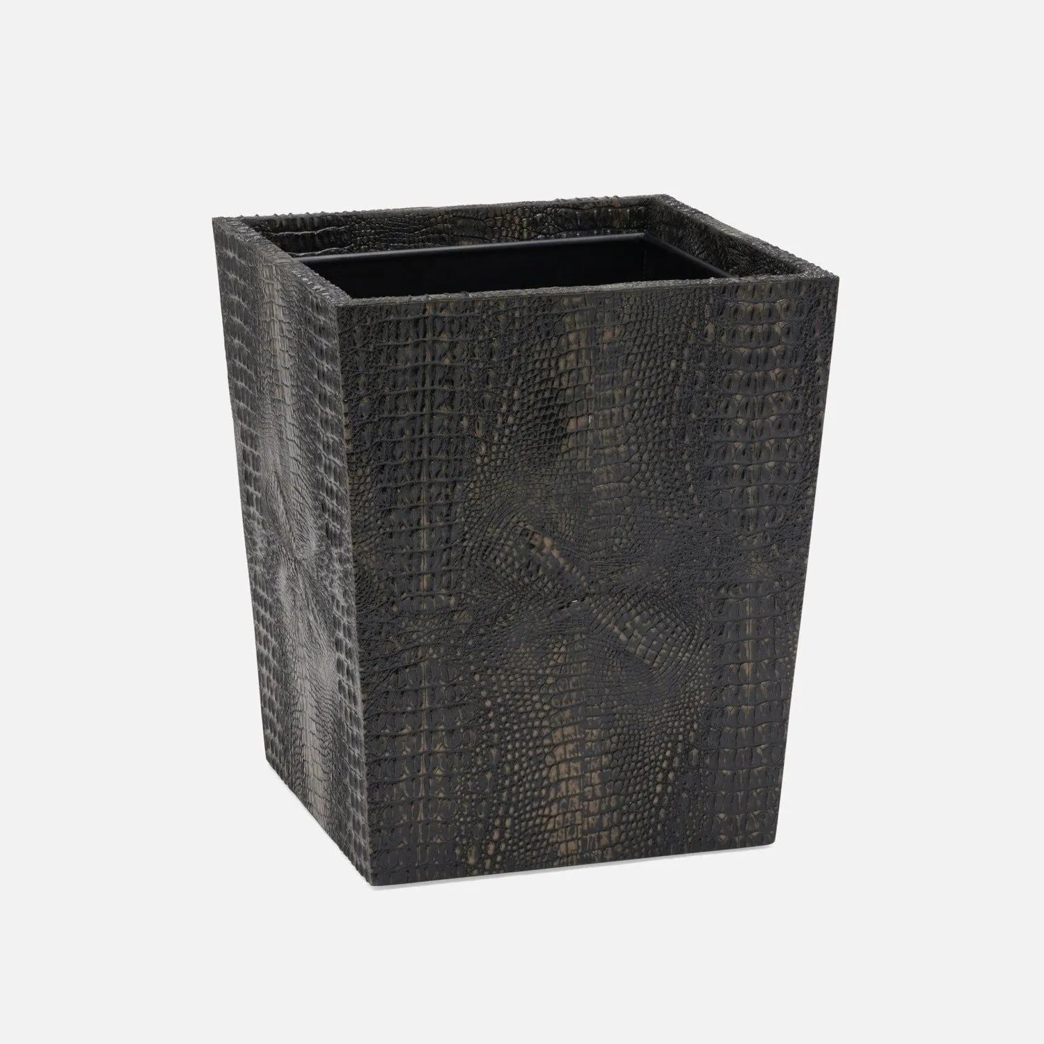 Pigeon and Poodle - PP006713 - Hawen Wastebasket - Hawen - Dark Mushroom Faux Baby Crocodile