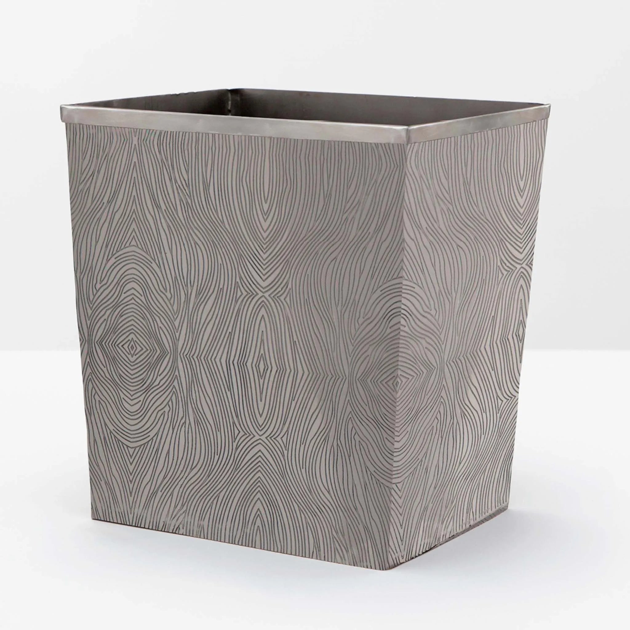 Pigeon and Poodle - PP000750 - Humbolt Wastebasket - Humbolt - Shiny Brass Ridged Metal