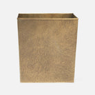 Pigeon and Poodle PP000768 Kenitra Wastebasket (Rectangular) in Antique Brass Pitted Metal