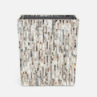 Pigeon and Poodle PP003978 Luzia Wastebasket in Silver Mix Romblon Stone/Shell