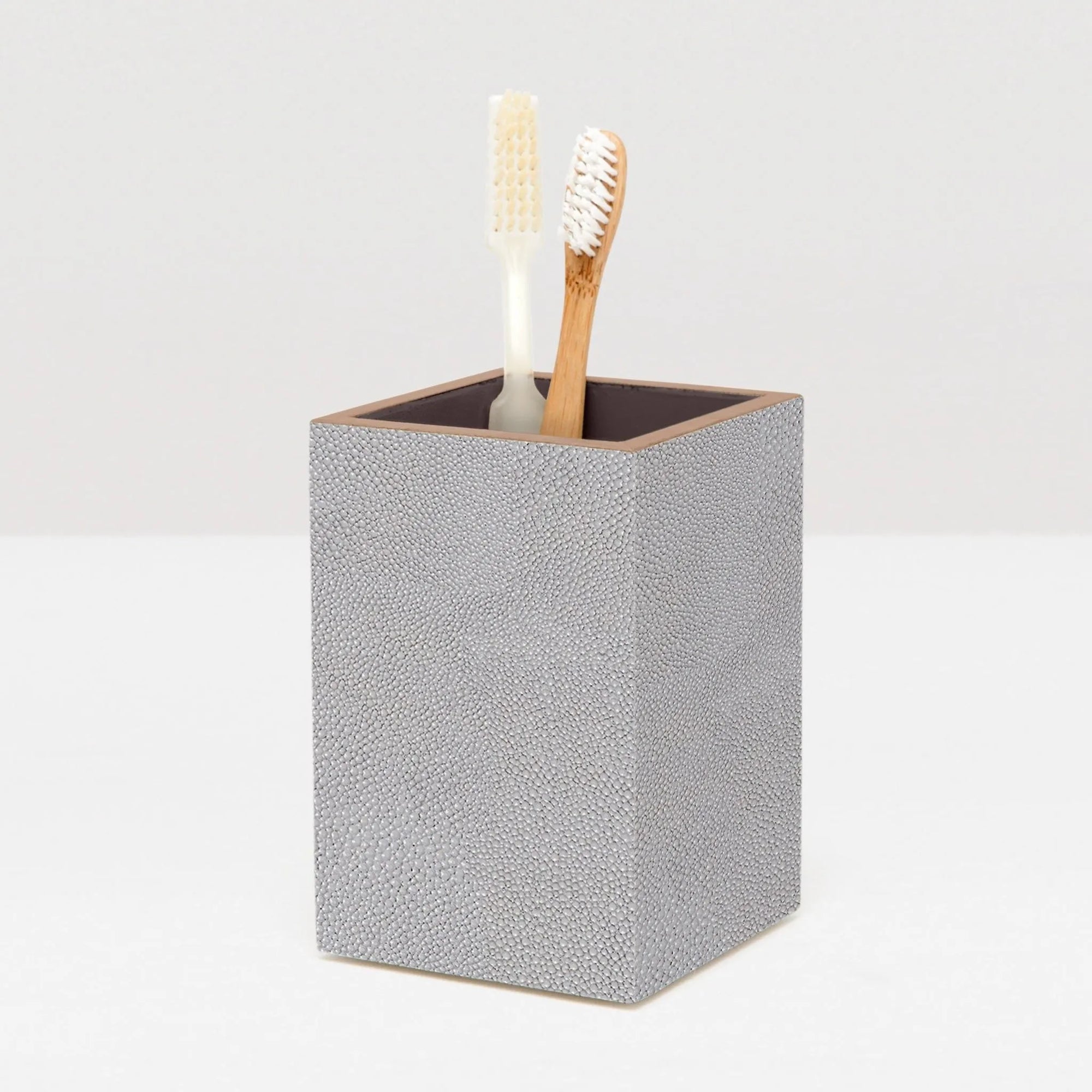 Pigeon and Poodle - PP000997 - Manchester Brush Holder - Manchester - Navy Realistic Faux Shagreen