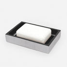 Porte-savon rectangulaire Manchester de Pigeon and Poodle PP000926, couleur gris cendré, imitation galuchat réaliste