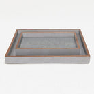 Ensemble de plateaux Manchester PP000931 Pigeon and Poodle (25,4 cm L x 15,2 cm l x 3,8 cm H, 31,8 cm L x 24,1 cm l x 3,8 cm H) en similicuir galuchat réaliste gris cendré
