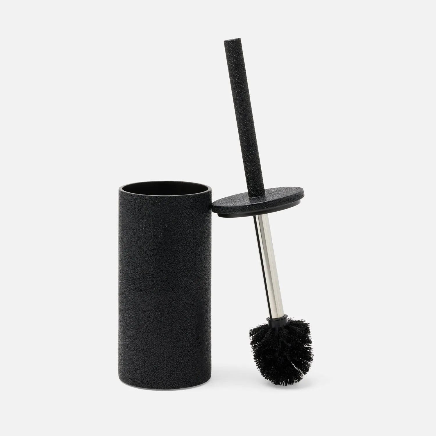Porte-brosse de toilette Pigeon and Poodle PP007124 Manchester en noir, imitation galuchat réaliste