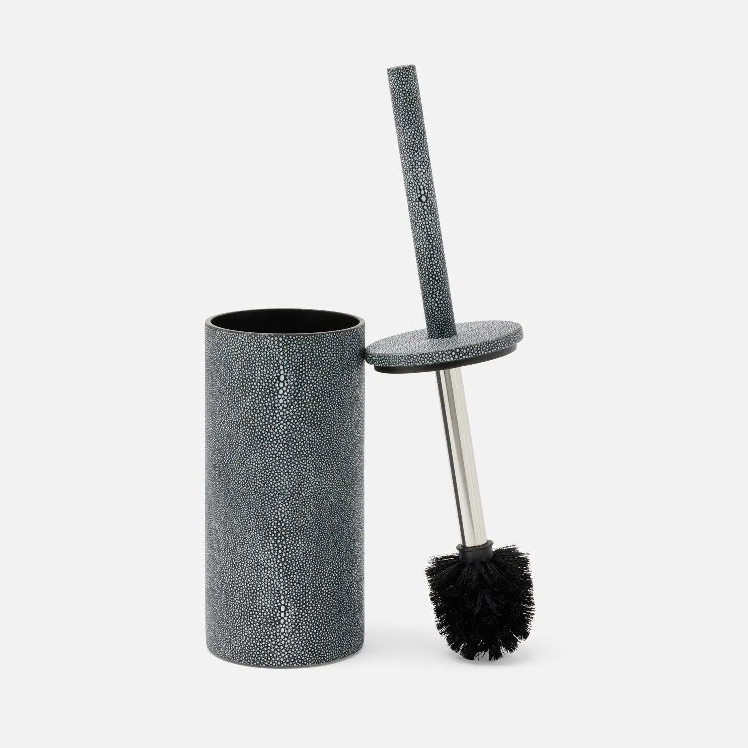 Pigeon and Poodle - PP007129 - Manchester Toilet Brush Holder - Manchester - Ash Gray Realistic Faux Shagreen