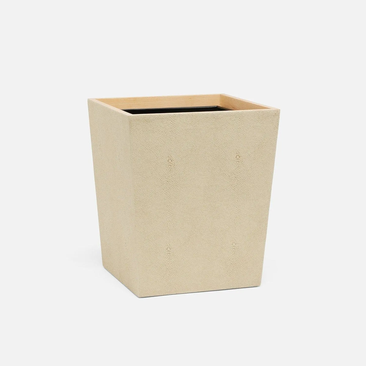 Pigeon and Poodle - PP000981 - Manchester Wastebasket - Manchester - Ivory Realistic Faux Shagreen