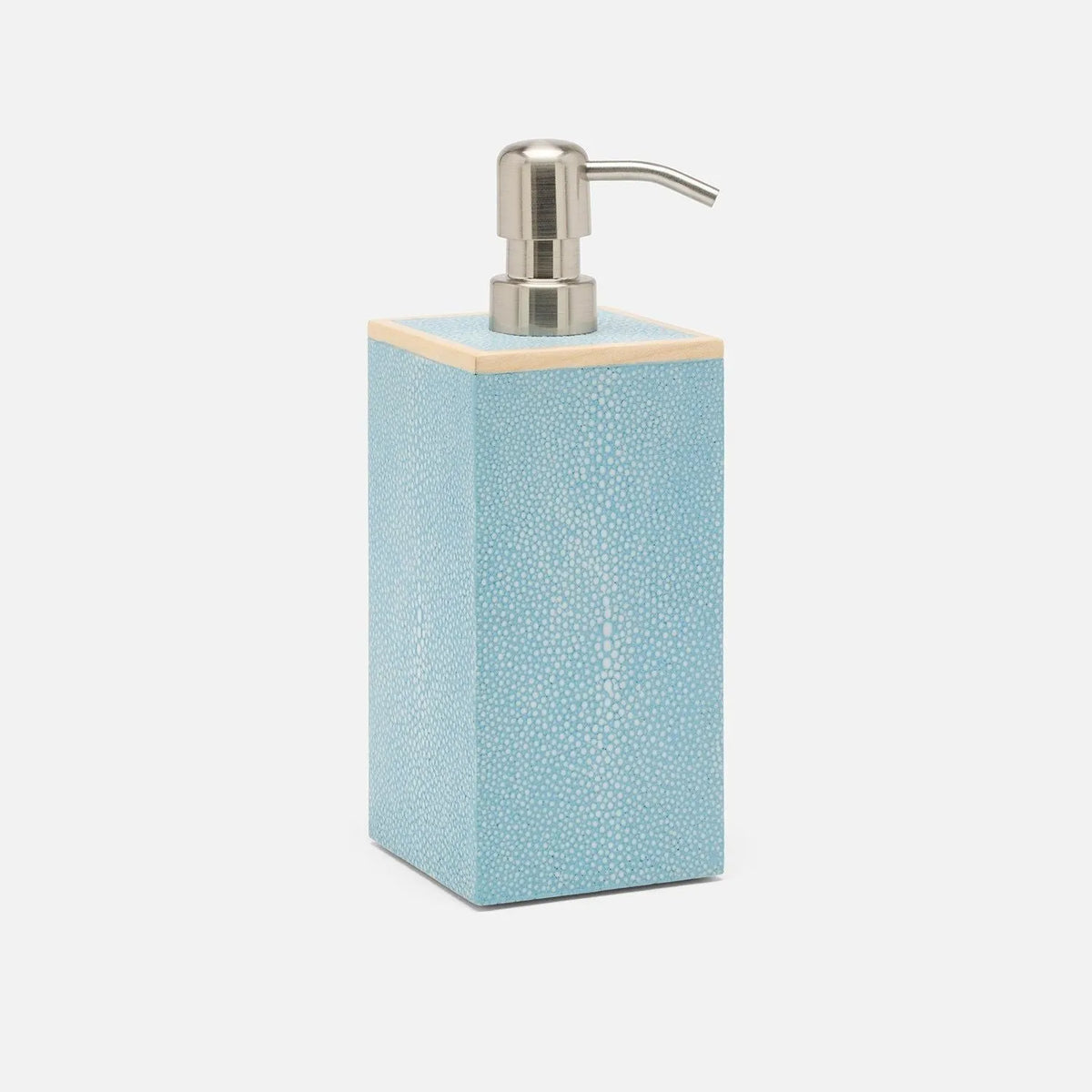 Pigeon and Poodle - PP007631 - Manchester Xl Soap Pump - Manchester - Powder Blue Realistic Faux Shagreen
