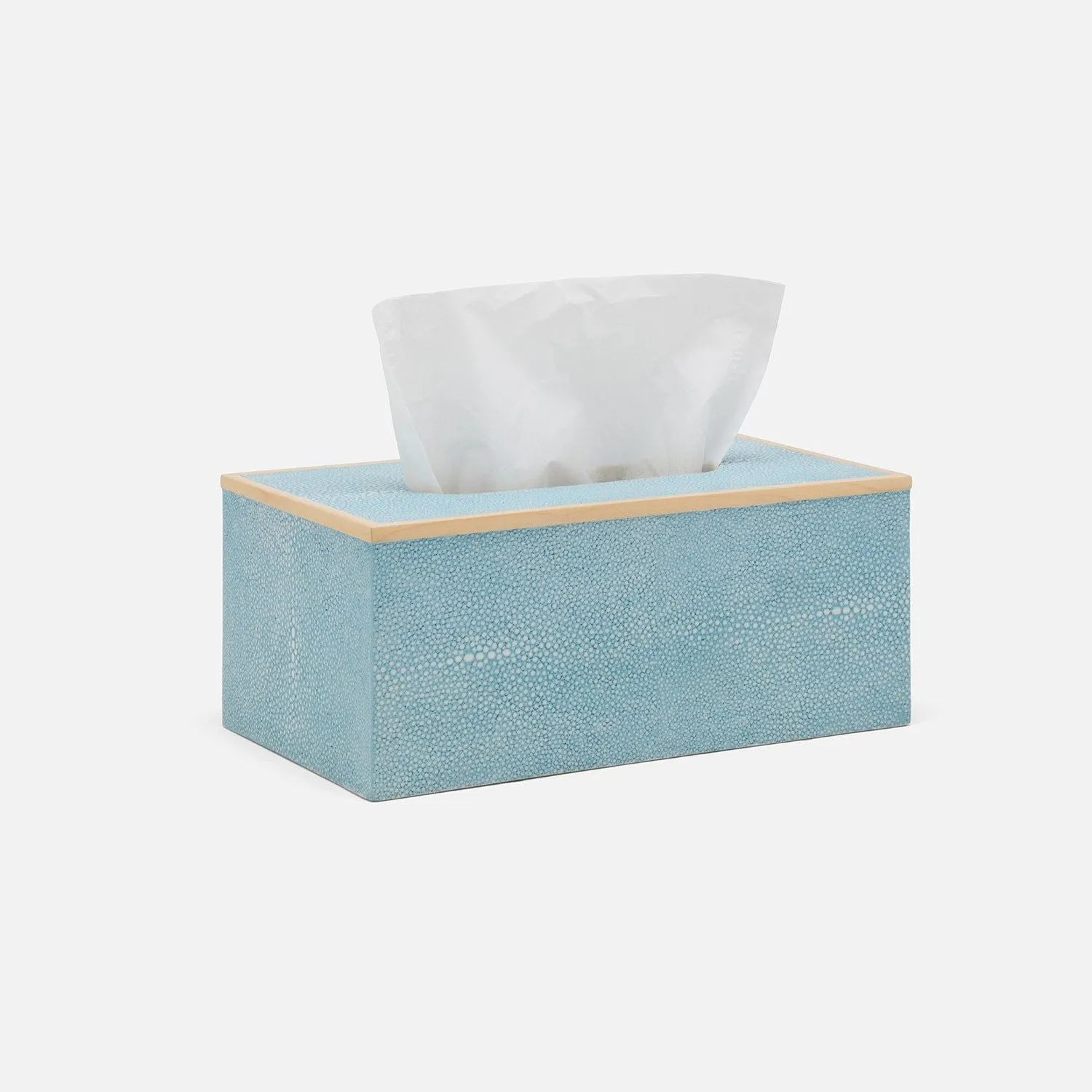 Pigeon and Poodle - PP004389 - Manchester Rct Tissue Box - Manchester - Ivory Realistic Faux Shagreen