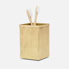 Pigeon and Poodle PP007059 Mancora Brush Holder in Shiny Brass Etched Brass