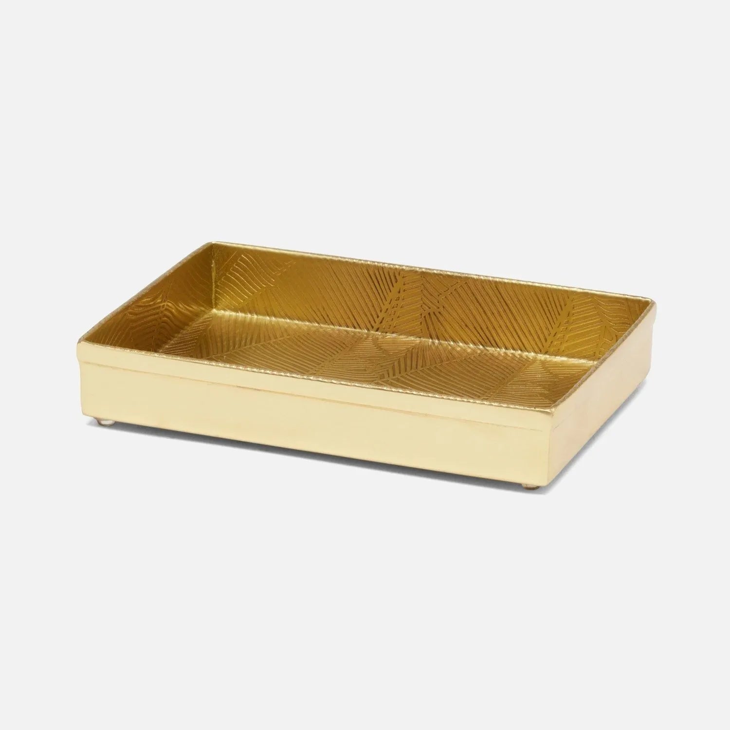 Pigeon and Poodle PP007061 Mancora Soap Dish in Shiny Brass Etched Brass