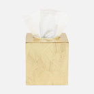Pigeon and Poodle PP007063 Mancora Tissue Box in Shiny Brass Etched Brass