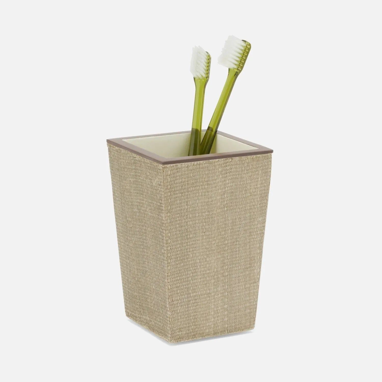 Pigeon and Poodle - PP001077 - Maranello Brush Holder - Maranello - Beige Abaca/White Resin