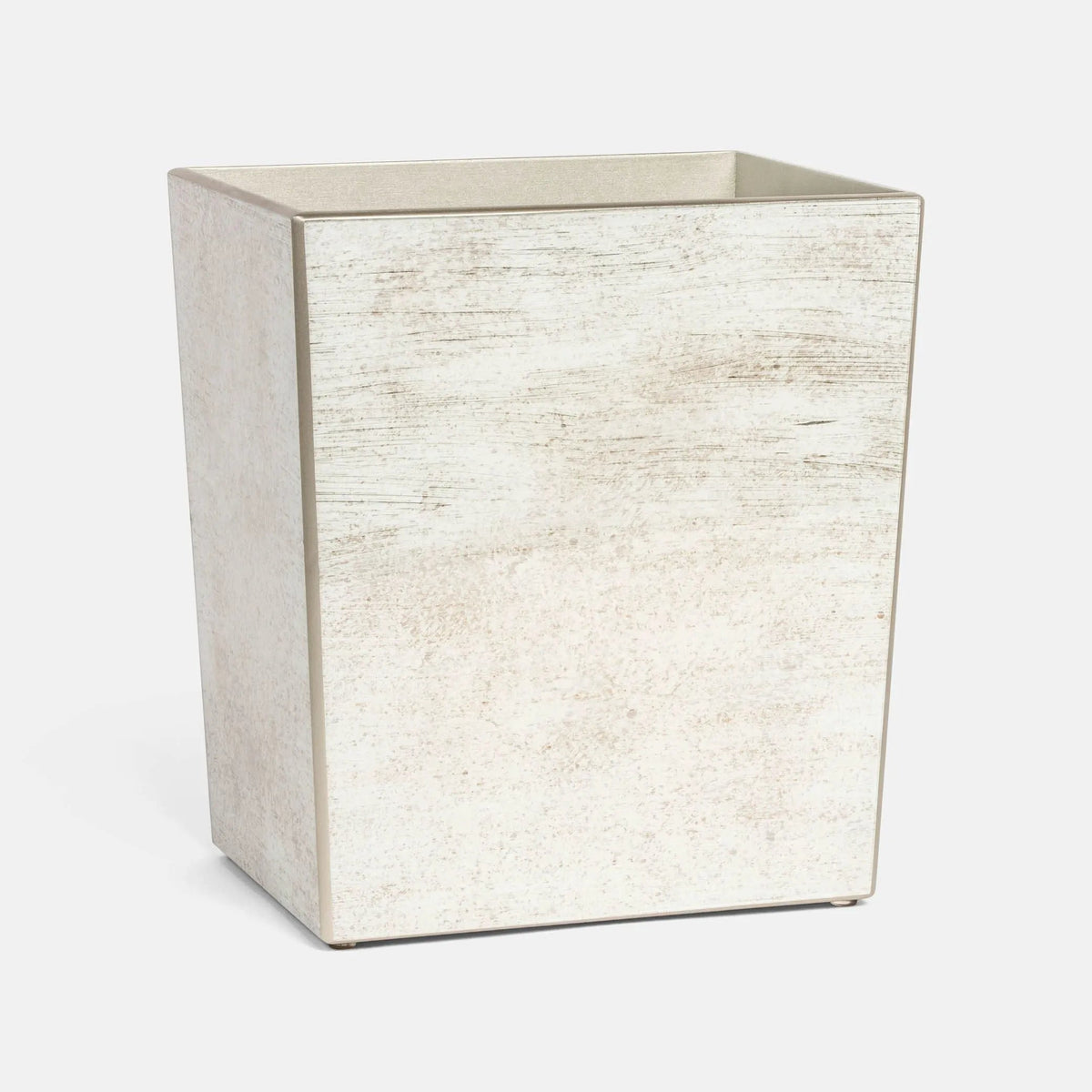 Pigeon and Poodle PP001159 Nora Wastebasket (Rectangular) in Metallic Frost Painted Glass