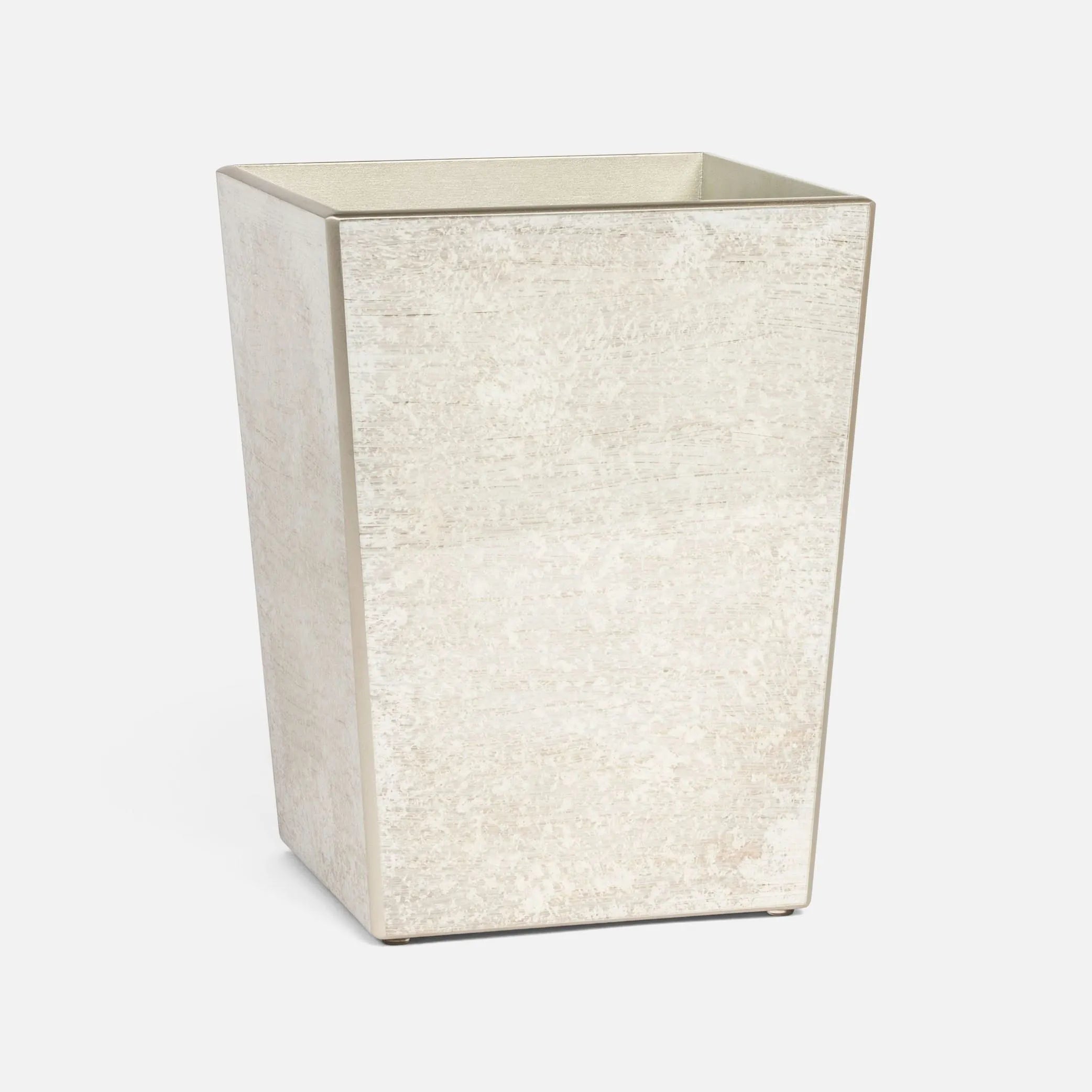 Pigeon and Poodle PP001160 Nora Wastebasket (Square) in Metallic Frost Painted Glass