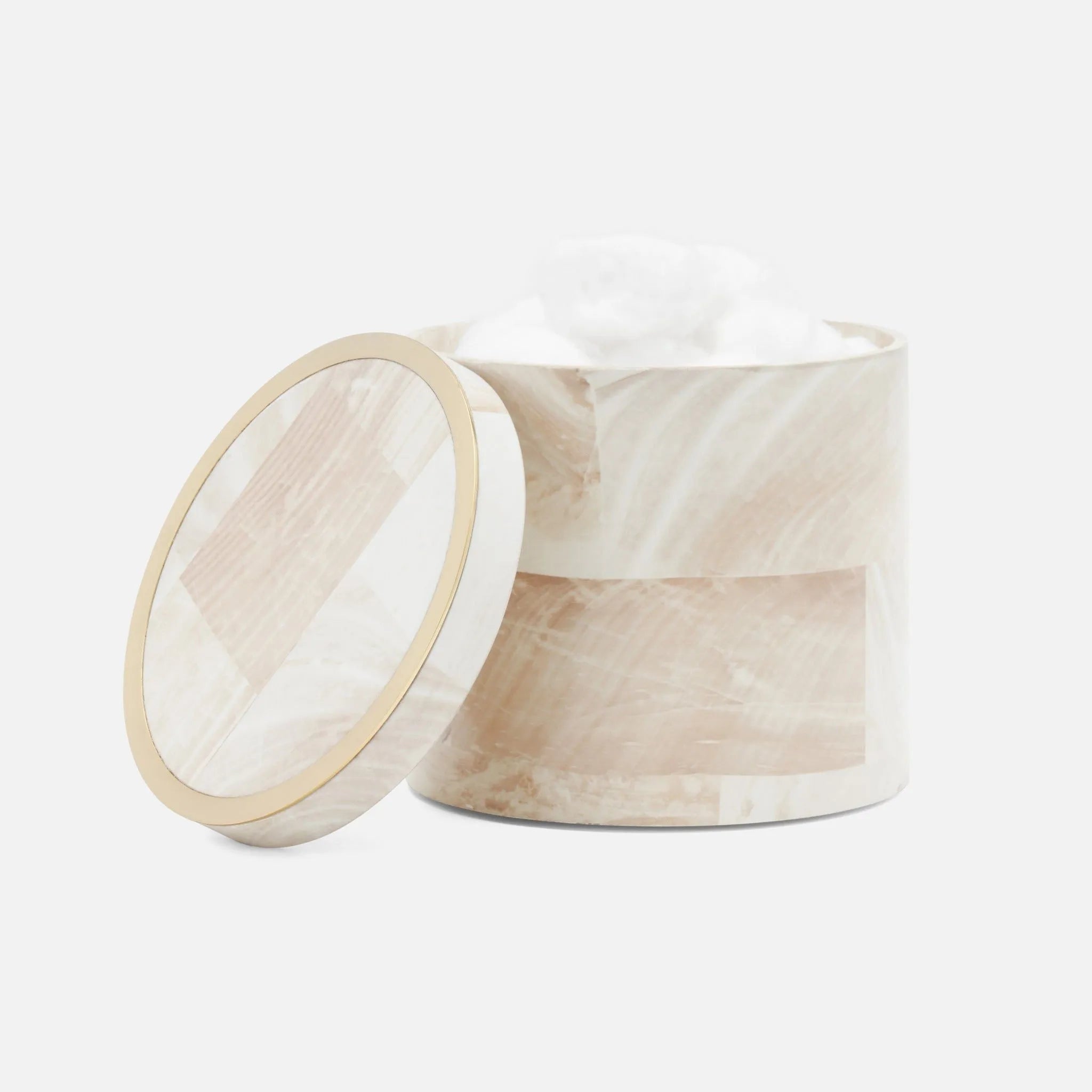 Pigeon and Poodle - PP005023 - Palermo II Canister - Palermo - Natural Faux Clamstone with Brass