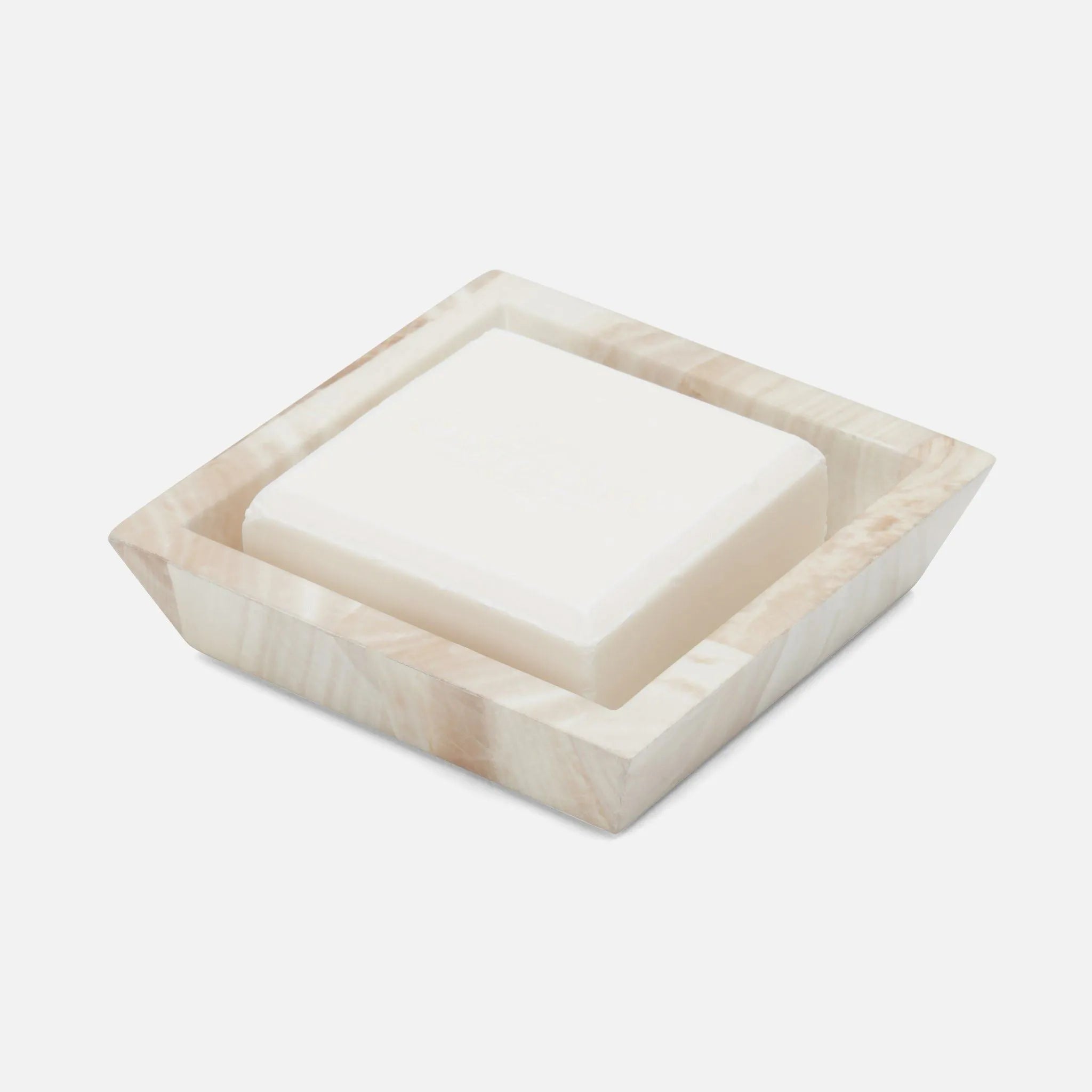 Pigeon and Poodle - PP005039 - Palermo II Soap Dish - Palermo - Natural Faux Clamstone
