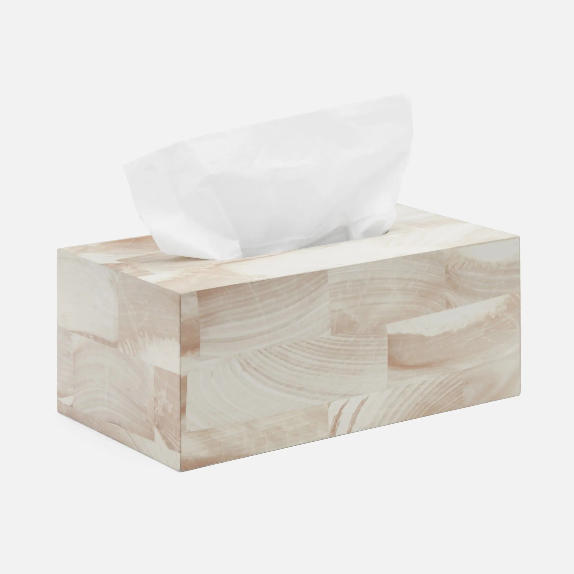Pigeon and Poodle - PP005043 - Palermo II Tissue Box - Palermo - Natural Faux Clamstone