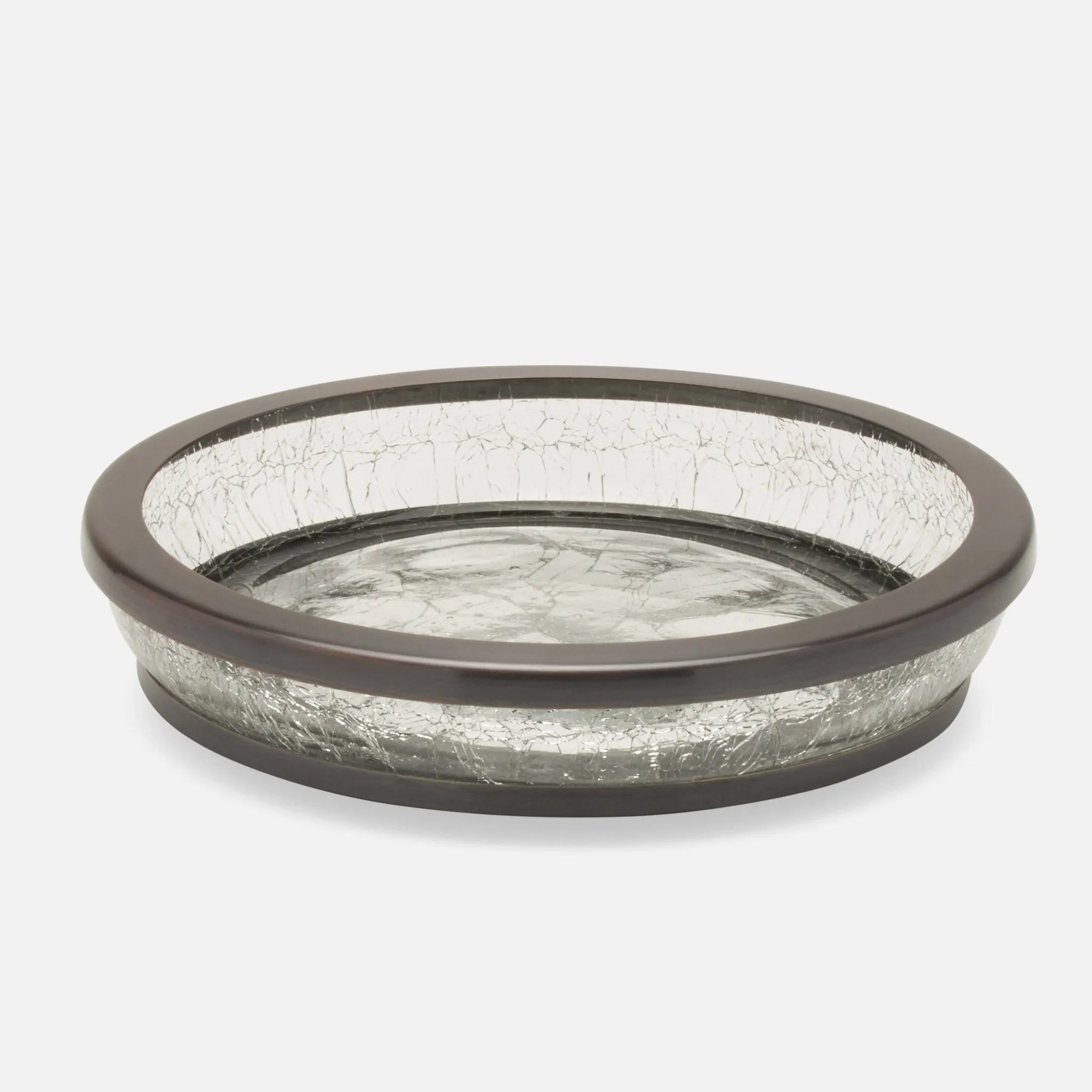 Porte-savon Pomaria Pigeon and Poodle PP004876 en verre bronze foncé et acier inoxydable