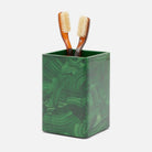 Pigeon and Poodle PP005234 Porter Brush Holder in Natural Gloss Faux Malachite