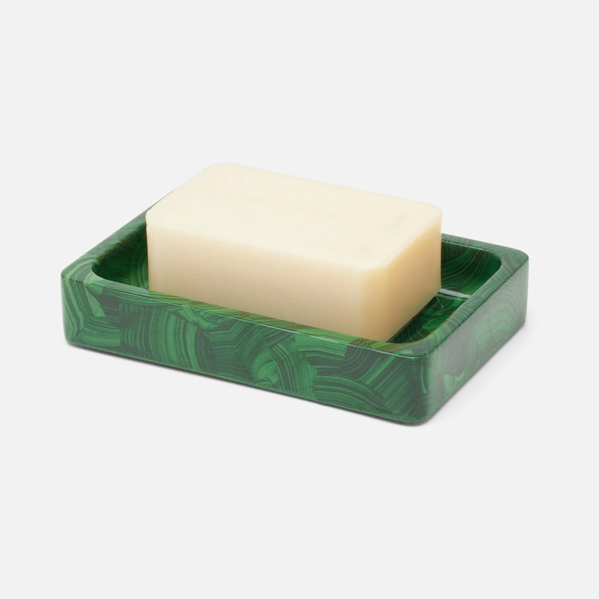 Pigeon and Poodle PP005238 Porter Soap Dish in Natural Gloss Faux Malachite