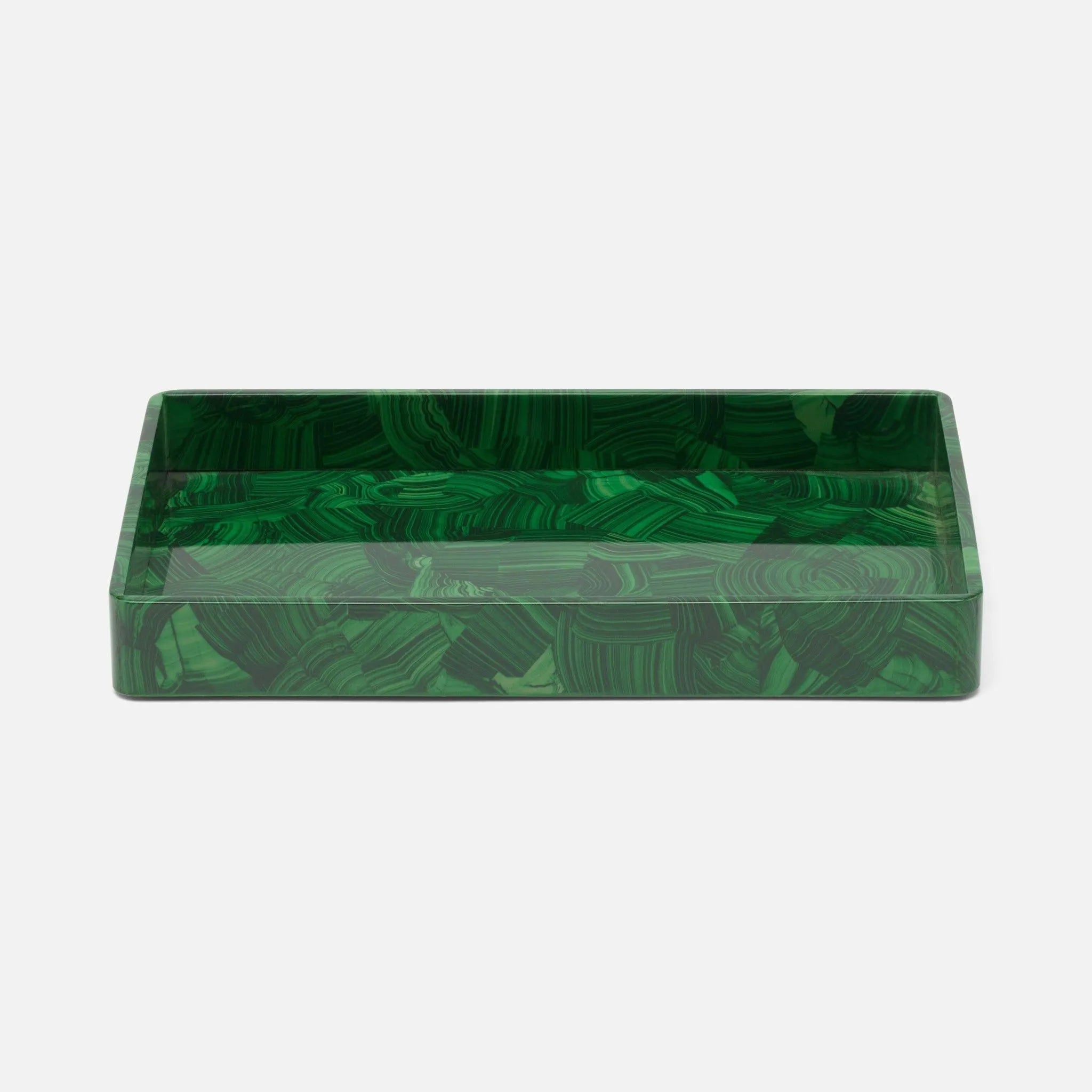 Pigeon and Poodle - PP005244 - Porter Tray - Porter - Natural Gloss Faux Malachite