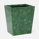 Pigeon and Poodle PP005248 Porter Wastebasket (Rectangular) in Natural Gloss Faux Malachite