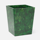 Pigeon and Poodle PP005249 Porter Wastebasket (Square) in Natural Gloss Faux Malachite