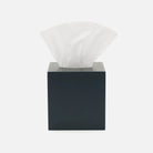 Pigeon and Poodle - PP004577 - Quincy Tissue Box - Quincy - Matte Navy Lacquered Wood