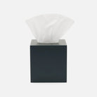 Pigeon and Poodle PP004577 Quincy Tissue Box in Matte Navy Lacquered Wood