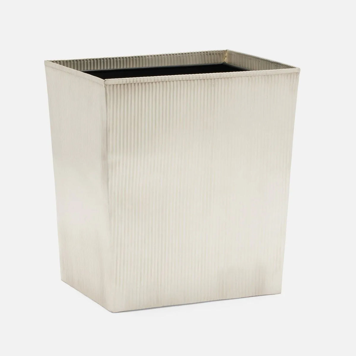 Pigeon and Poodle - PP001292 - Redon Wastebasket - Redon - Shiny Nickel Ribbed Metal