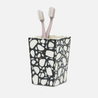 Porte-pinceaux Remini Pigeon and Poodle PP007069 en résine noire et coque blanche