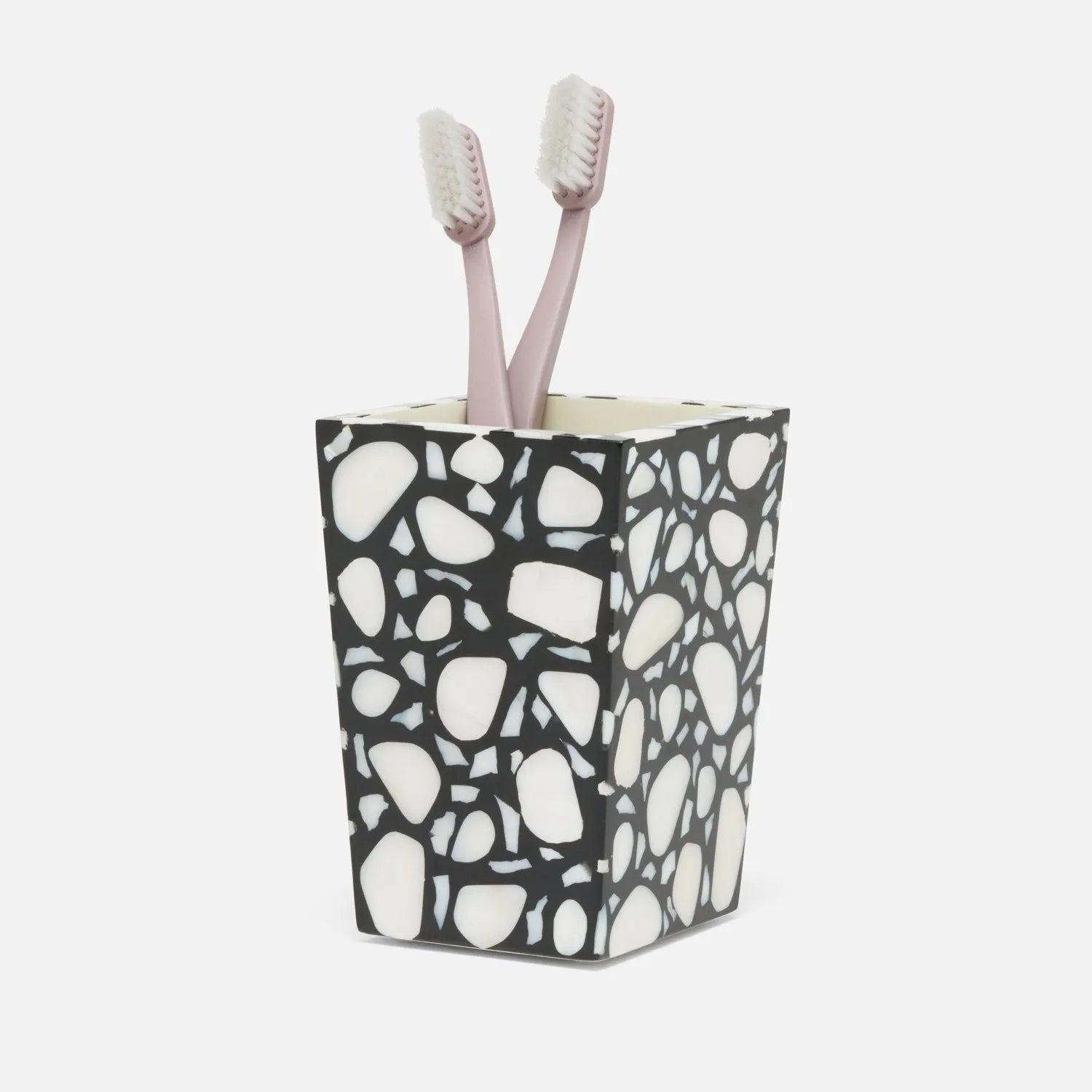 Porte-pinceaux Remini Pigeon and Poodle PP007069 en résine noire et coque blanche