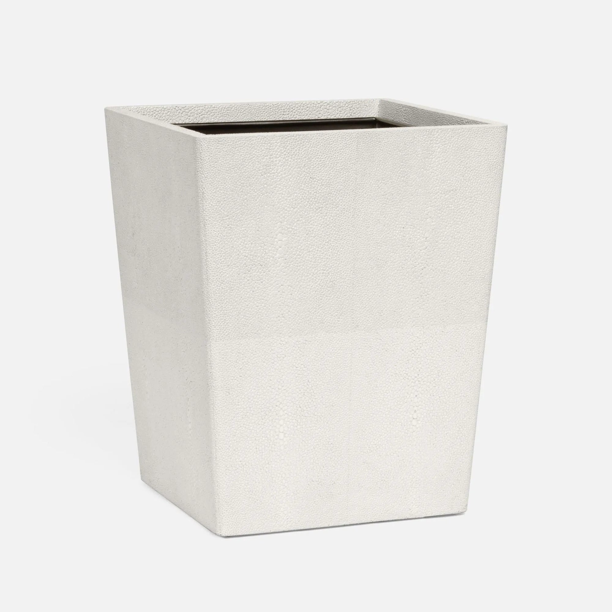 Pigeon and Poodle - PP001446 - Tenby Wastebasket - Tenby - Blanc Realistic Faux Shagreen