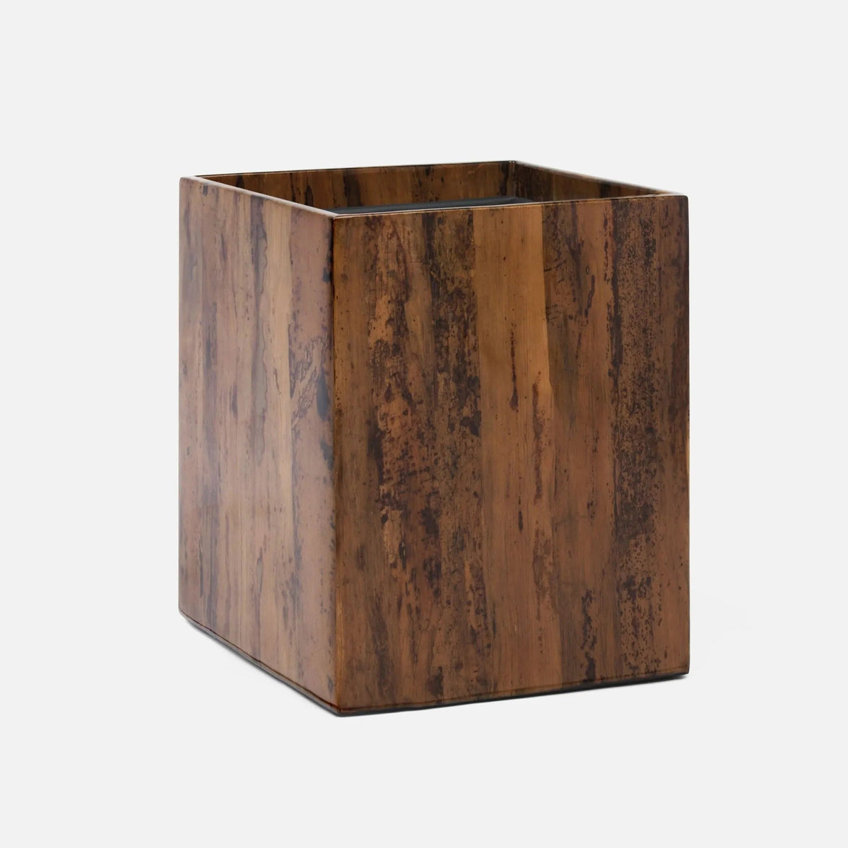Pigeon and Poodle PP001534 Varadero Wastebasket (Square) in Dark Stain Banana Leaf
