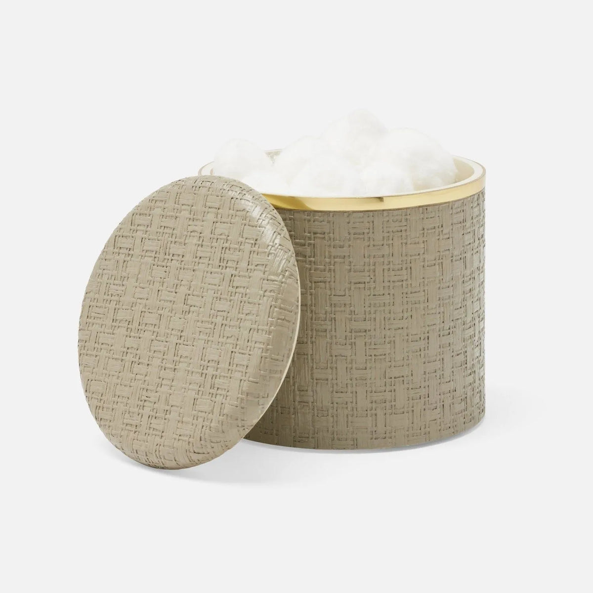 Pigeon and Poodle - PP007111 - Veria Canister - Veria - Desert Taupe Realistic Faux Rattan/Gold Brass