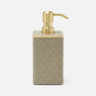 Distributeur de savon Pigeon and Poodle PP007114 Veria, couleur taupe désert, imitation rotin réaliste et laiton doré