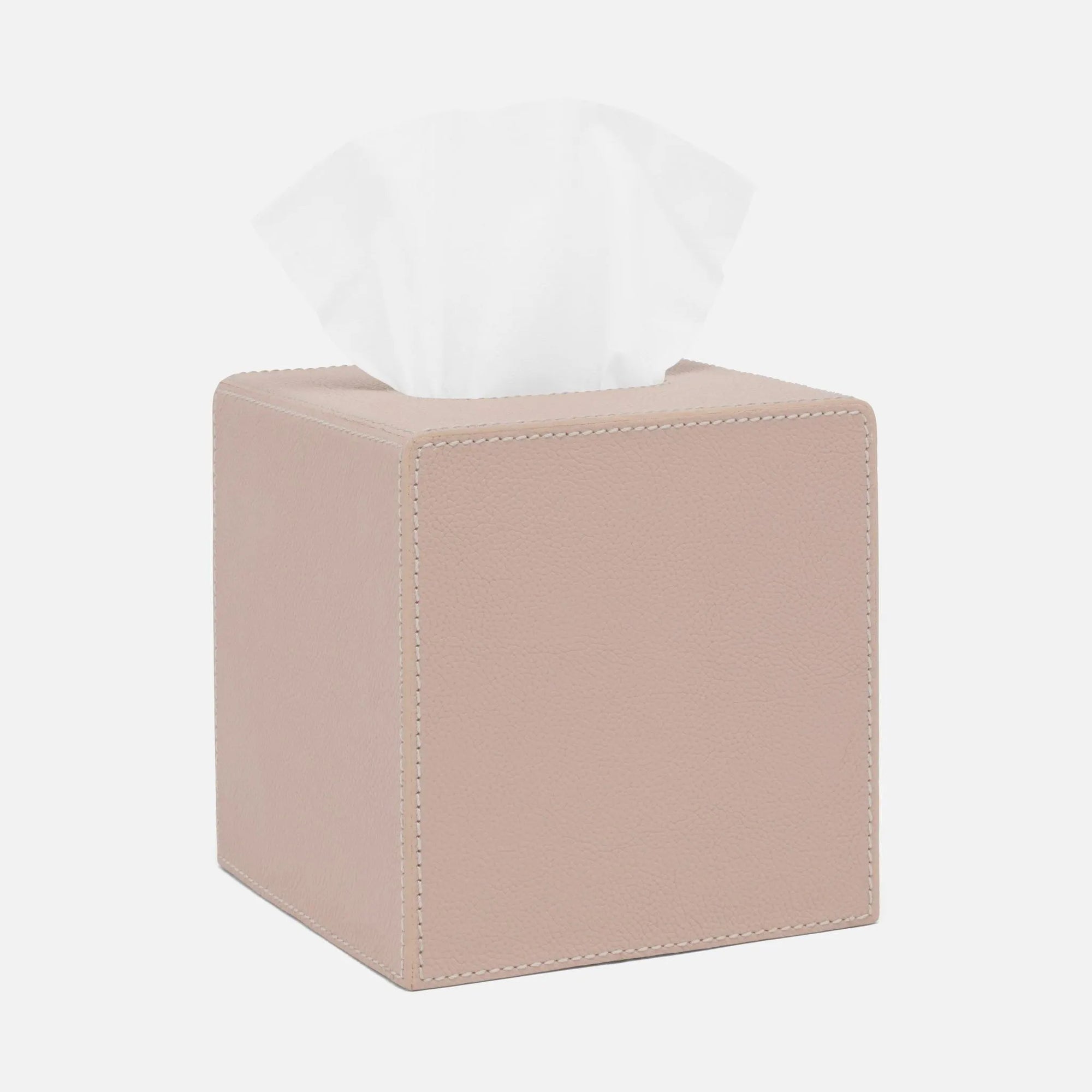 Pigeon and Poodle - PP005706 - Victoria Tissue Box - Victoria - White Full-Grain Leather