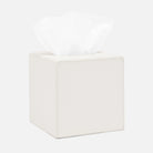Pigeon and Poodle - PP005706 - Victoria Tissue Box - Victoria - White Full-Grain Leather