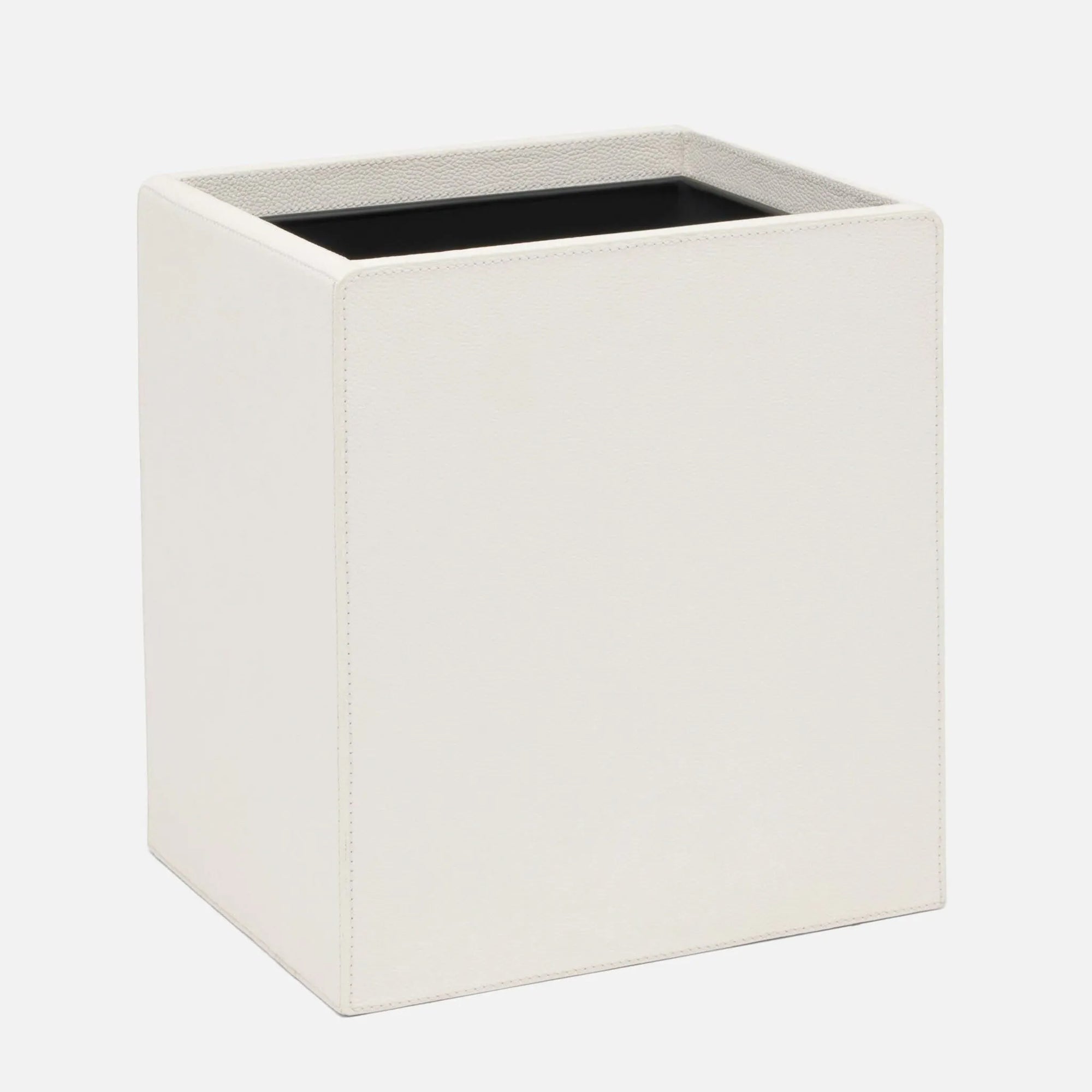 Pigeon and Poodle - PP005710 - Victoria  Wastebasket - Victoria - White Full-Grain Leather