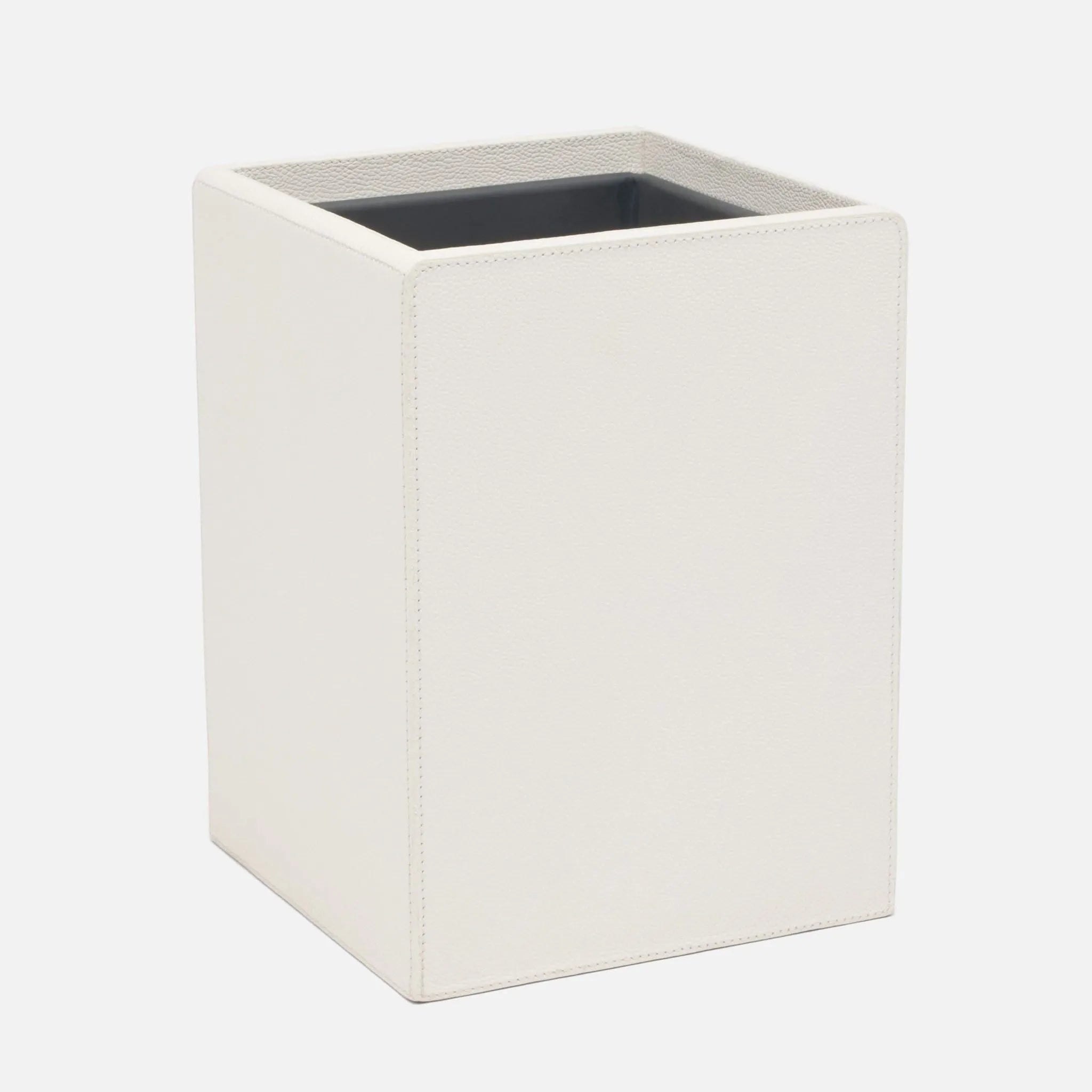 Pigeon and Poodle - PP005710 - Victoria  Wastebasket - Victoria - White Full-Grain Leather