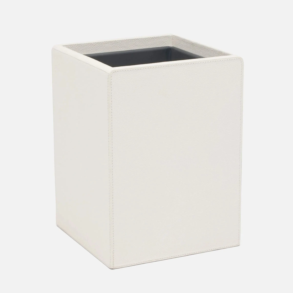 Pigeon and Poodle - PP005710 - Victoria  Wastebasket - Victoria - White Full-Grain Leather